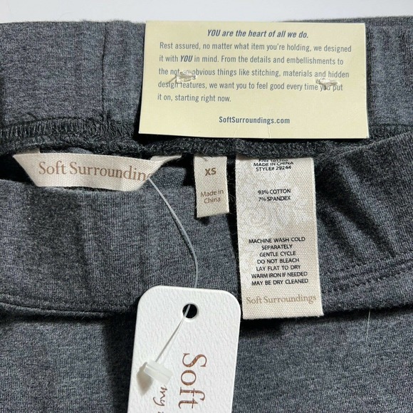SOFT SURROUNDINGS Sz XS WOMEN'S HAVE TO HAVE Heather Gray Ankle LEGGINGS NWT - Picture 5 of 6